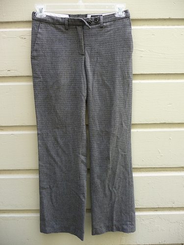 Run of the Mill Plaid Cotton Pants - Grey
