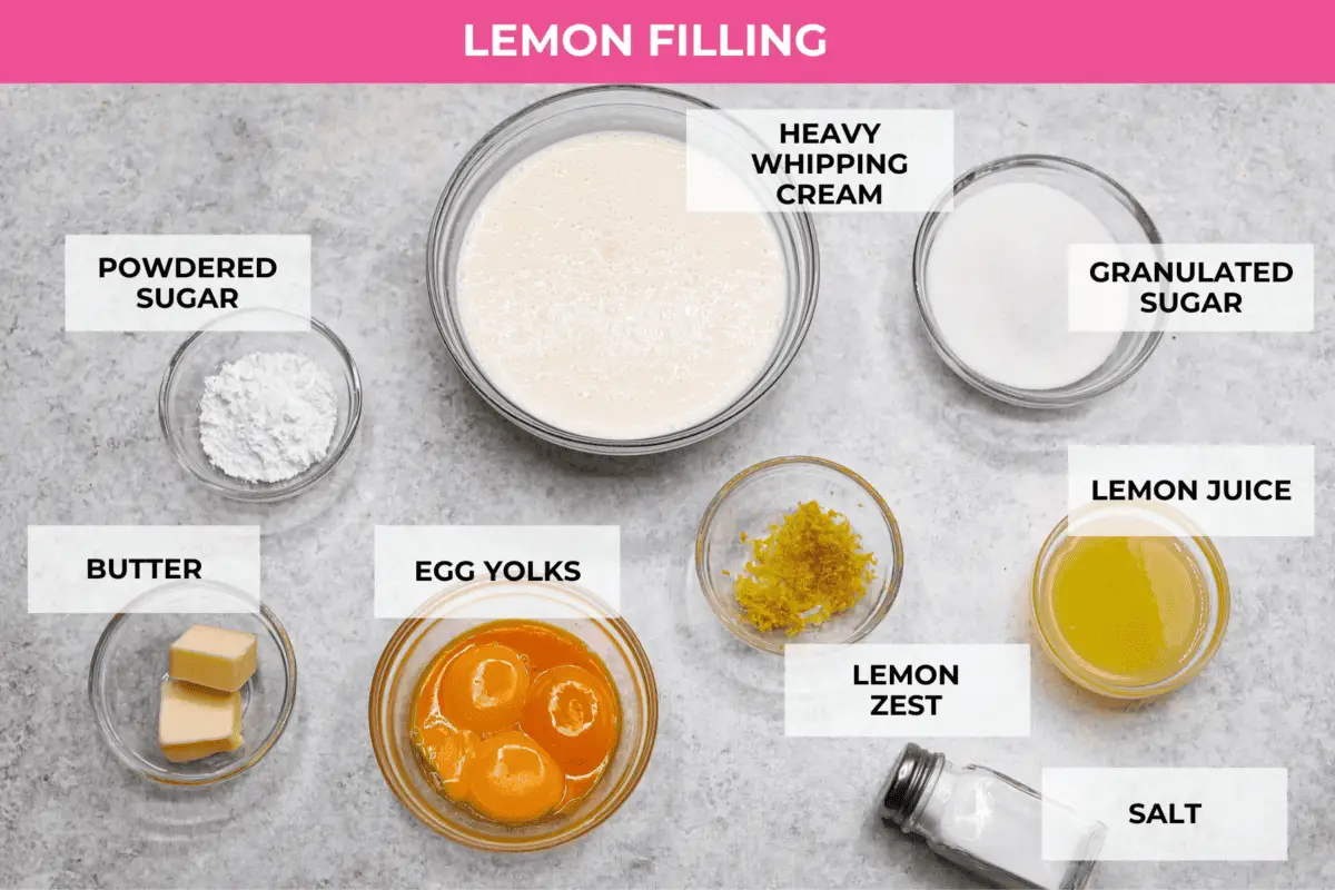 Ingredients listed to make the lemon filling. - Lemon Angel Pie