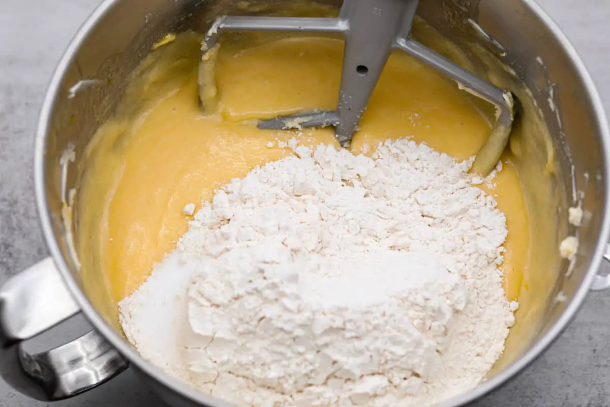 Mixing in the flour - Cream Cheese Pound Cake
