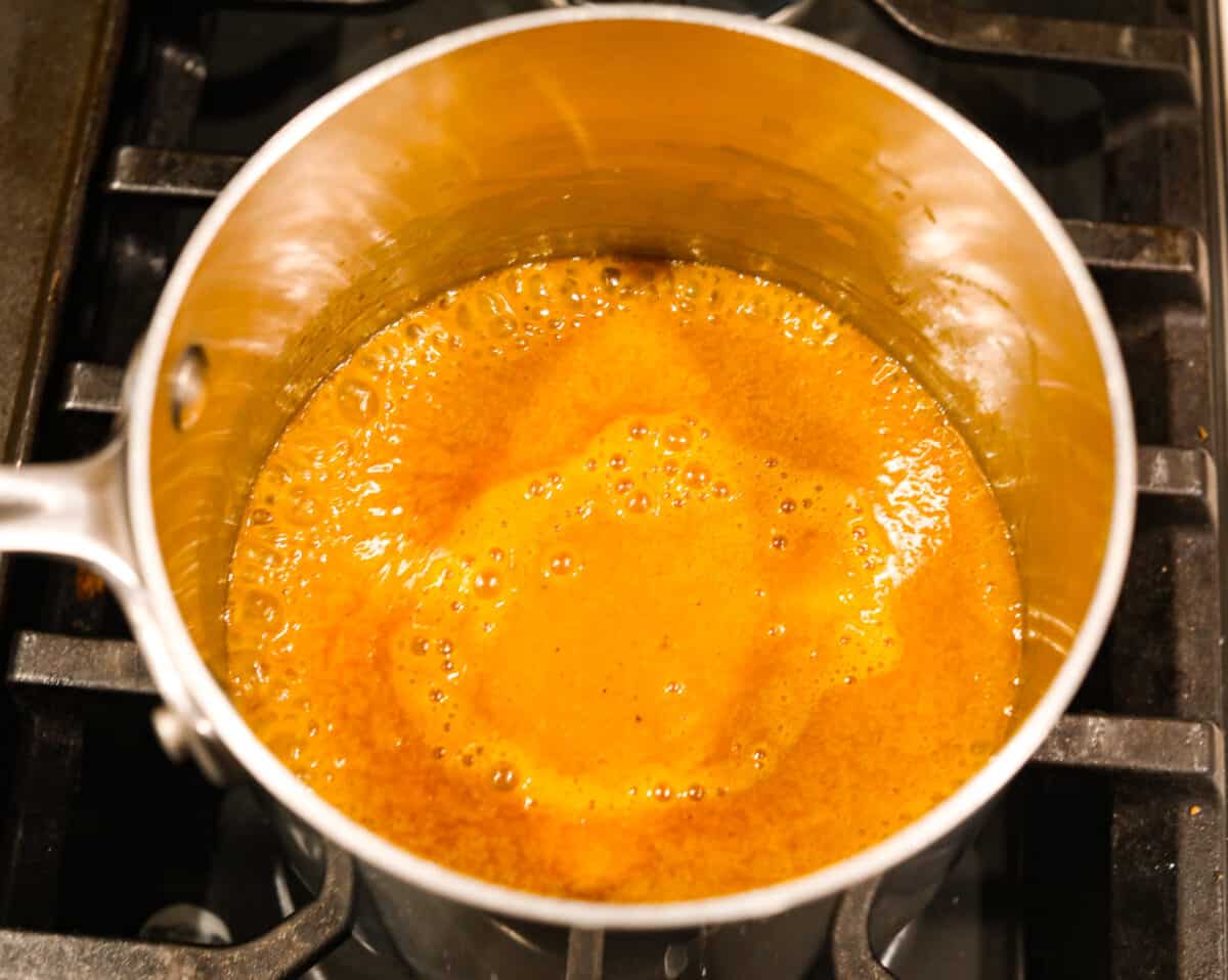 Combining and simmering the ingredients. - Mustard BBQ Sauce (Carolina BBQ Sauce)
