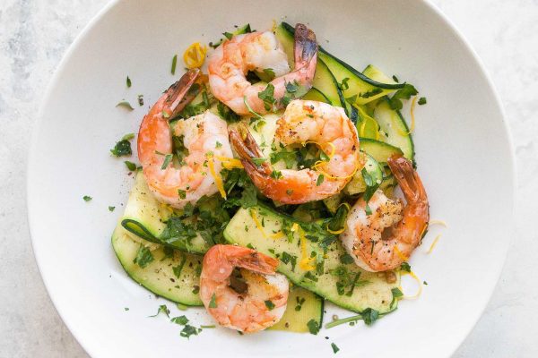 Zucchini Noodles with Shrimp and Lemon-Garlic Butter - Shrimp With Zucchini Noodles And Lemon-Garlic Butter