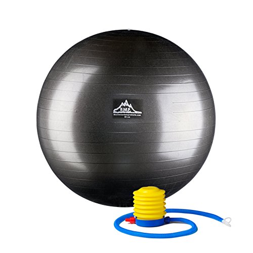 Black Mountain Products Professional Grade Stability Ball 1000lbs Anti-Burst 2000lbs Static Weight Rated