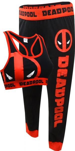 WebUndies.com Marvel Comics Deadpool Bra &amp; Legging Set...