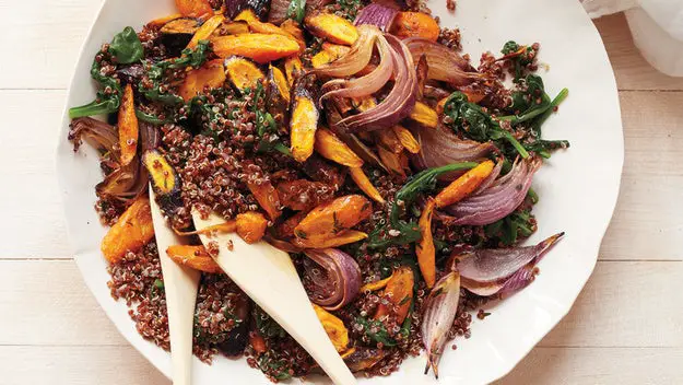 Roasted Carrots and Red Quinoa - 101 Thanksgiving Recipes With No Meat Or Dairy