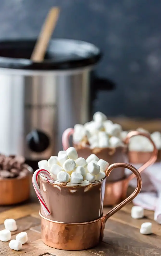 slow cooker peppermint hot chocolate - Get Cozy With Crock-Pot Cocktails This Holiday Season
