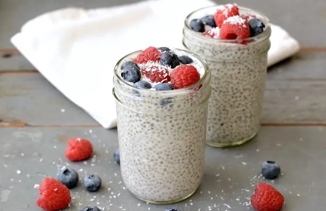 coconut chia pudding with berries - Can An Alkaline Diet Cure Your Acid Reflux?