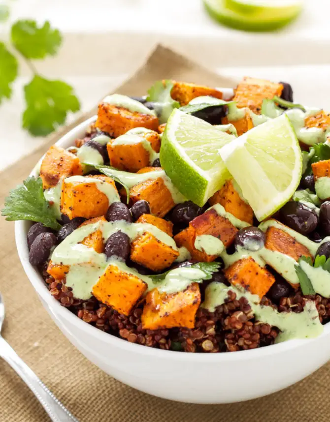 sweet potato black bean quinoa bowl - Can An Alkaline Diet Cure Your Acid Reflux?