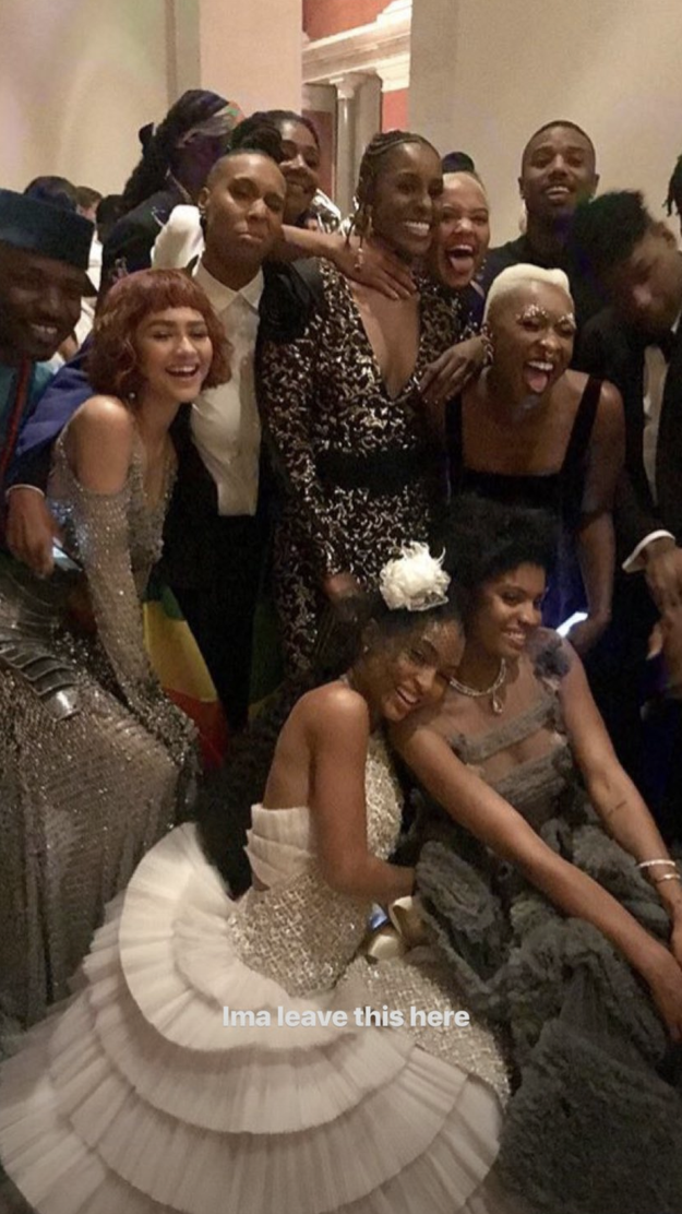 This legend-filled group photo from Renell Medrano: - 19 Hidden Gems From Celebs&#039; Insta Stories At The 2018 Met Gala
