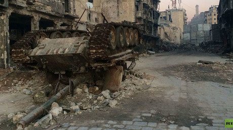 Abandoned tank in Aleppo, Syria (c) Maria Finoshina, RT - UN Security Council Approves Russian-drafted Resolution On Syria Ceasefire — RT News