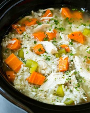 This slow cooker chicken and rice soup is an easy and comforting meal that - Easy Homemade Ramen's perfect for cold nights!