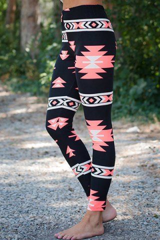 Chic High-Waisted Geometric Print Bodycon Women's Leggings