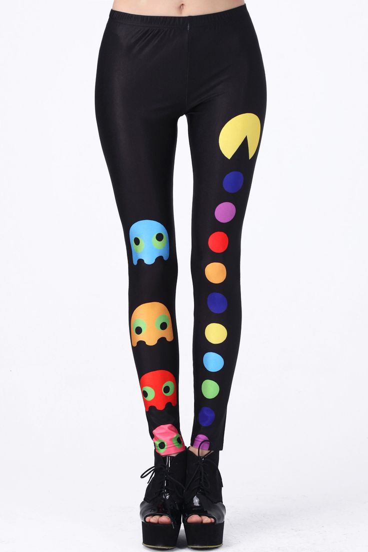 &quot;Pac-Man&quot; Black Leggings  Because You Look Awesome In Cool Leggings...