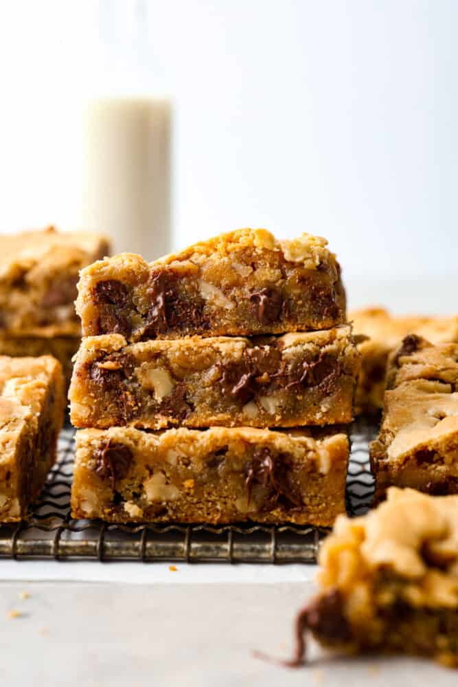 3 cookie bars stacked on top of each other. - Congo Bars