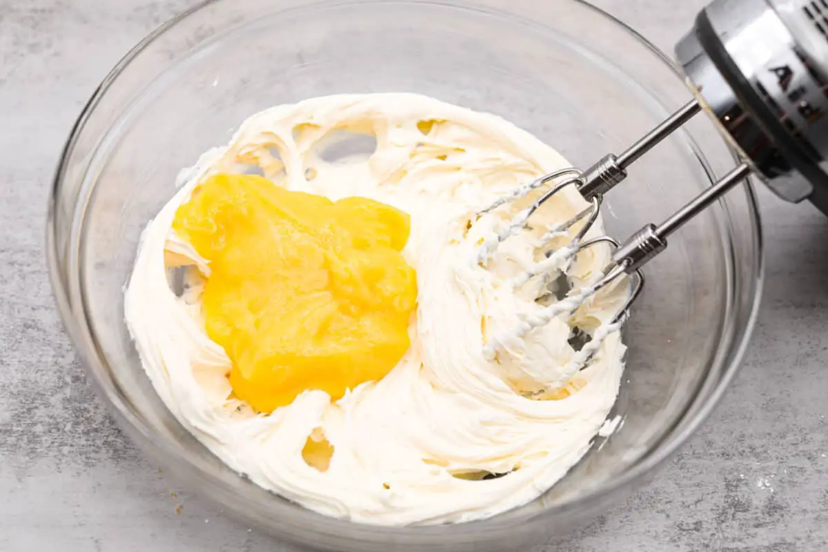 Whipping the heavy cream. - Lemon Tiramisu