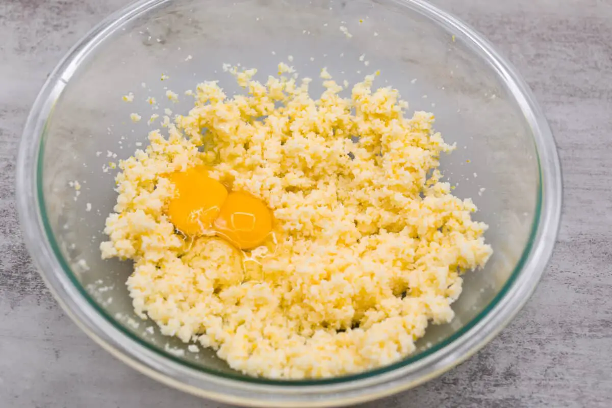 Adding the wet ingredients - Lemon Crinkle Cookies